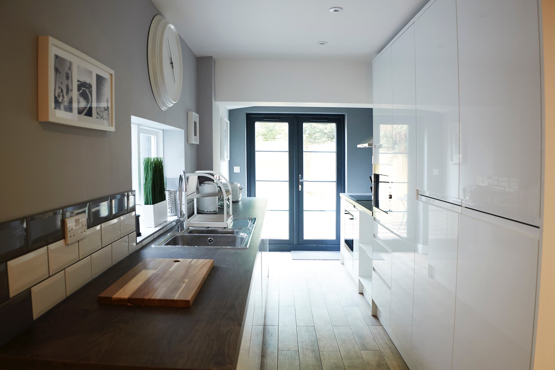 UPVC door viewed from a kitchen interior