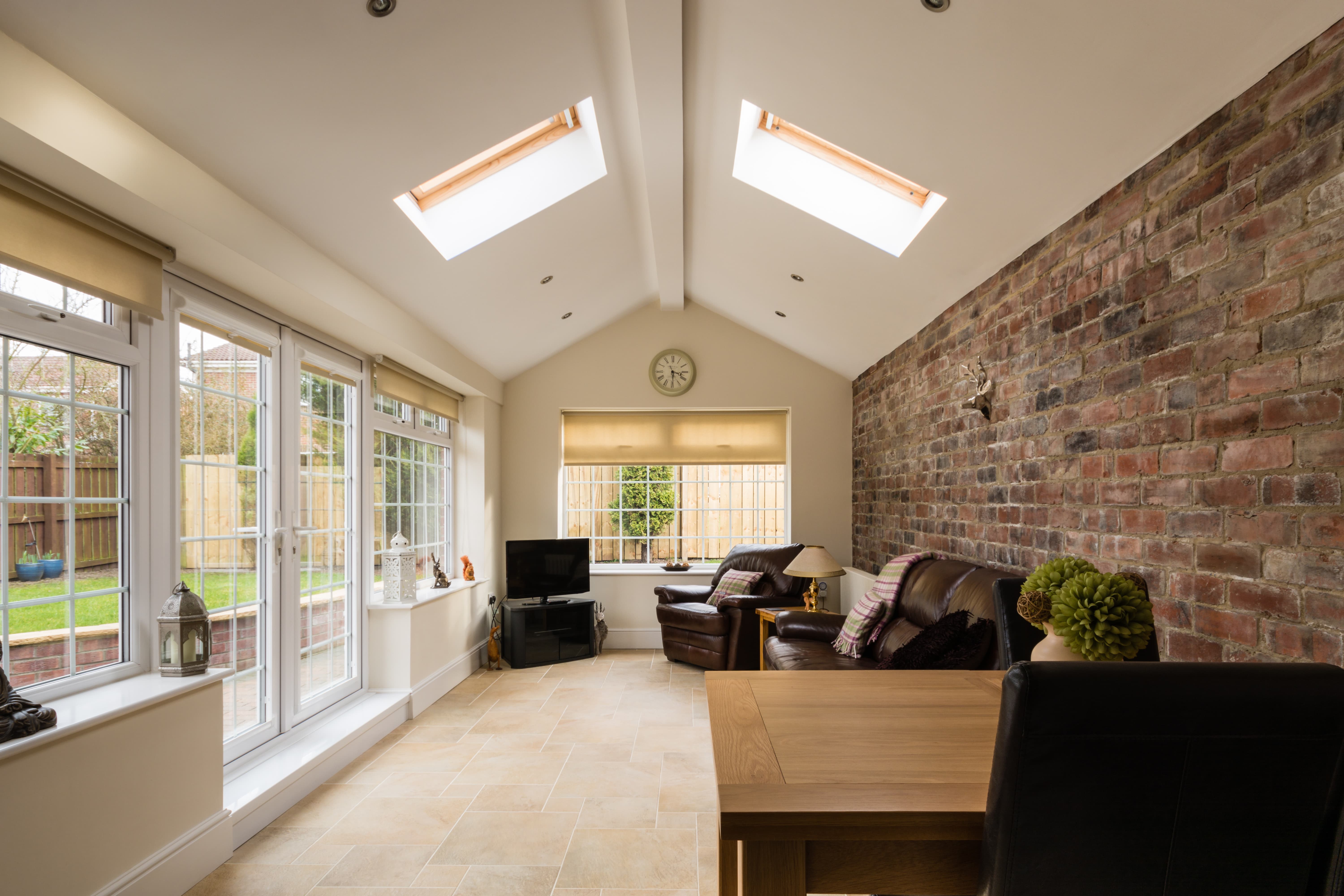 Bright glass conservatory extension